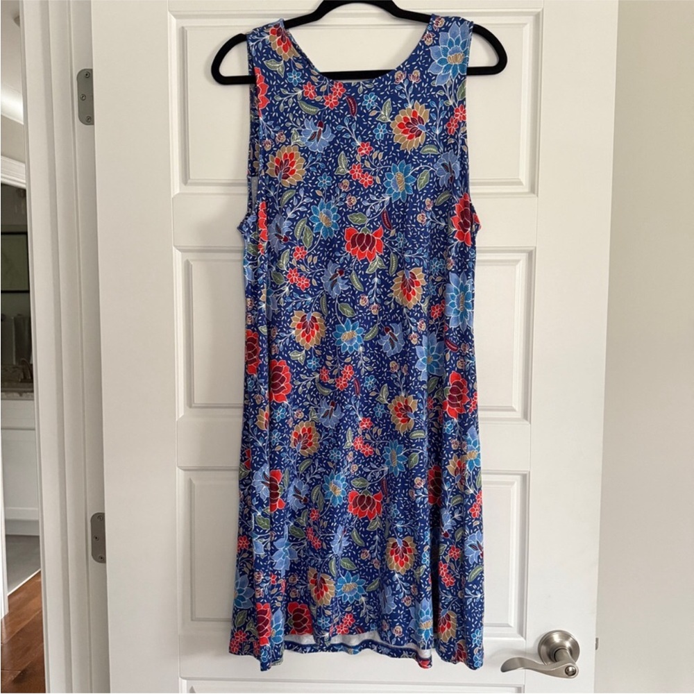 Floral Sleeveless Blue Dress